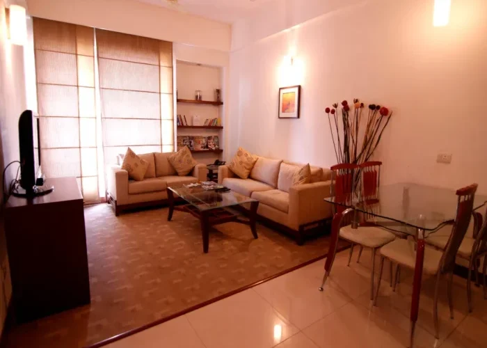 Living Room of the 1 BHK Deluxe Serviced Apartment at Osaka Serviced Apartments in Gurgaon