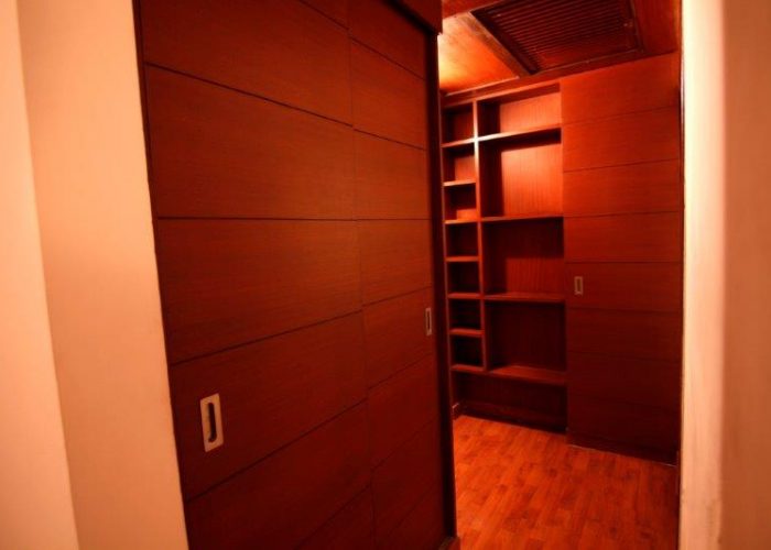 Wood finished and spacious closet area at Osaka Serviced Apartments